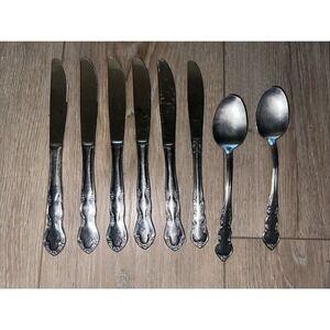 8 PCs Ecko Stainless‎ Keepsake Dinner Knife Butter Knife Oval Spoon Oneidaware